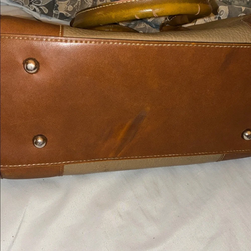 Dooney & Bourke Olive and‎ Brown Leather Satchel